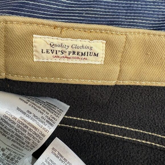 Levi’s 502 Warm Jeans Mens 33x32 Big E Taper Fit Khaki Stretch Casual Pants - Picture 7 of 15